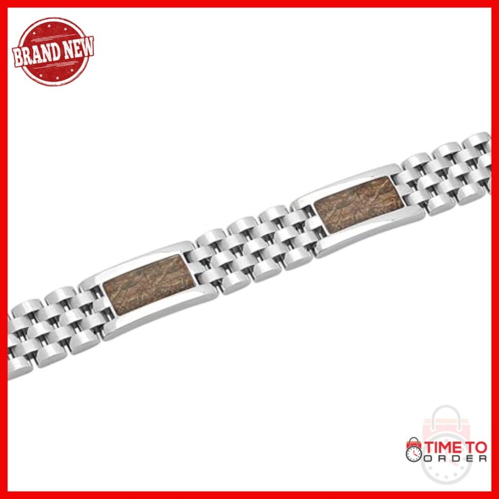 Men's 8.5 Inch Stainless Steel Camo Inlay Jubilee Bracelet - Picture 4 of 6